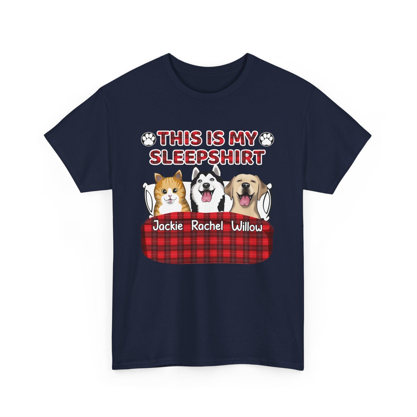 This Is My Sleepshirt Cartoon Pets Personalizable Custom Unisex T-Shirt