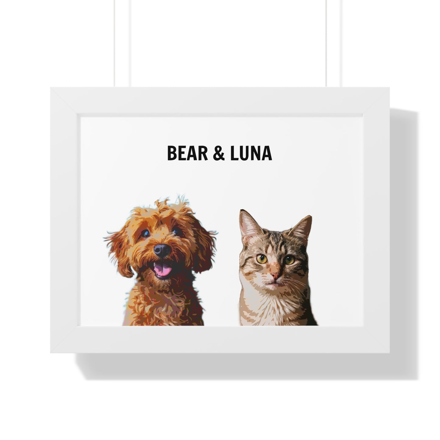 Custom Personalizable Pet Framed Horizontal Poster