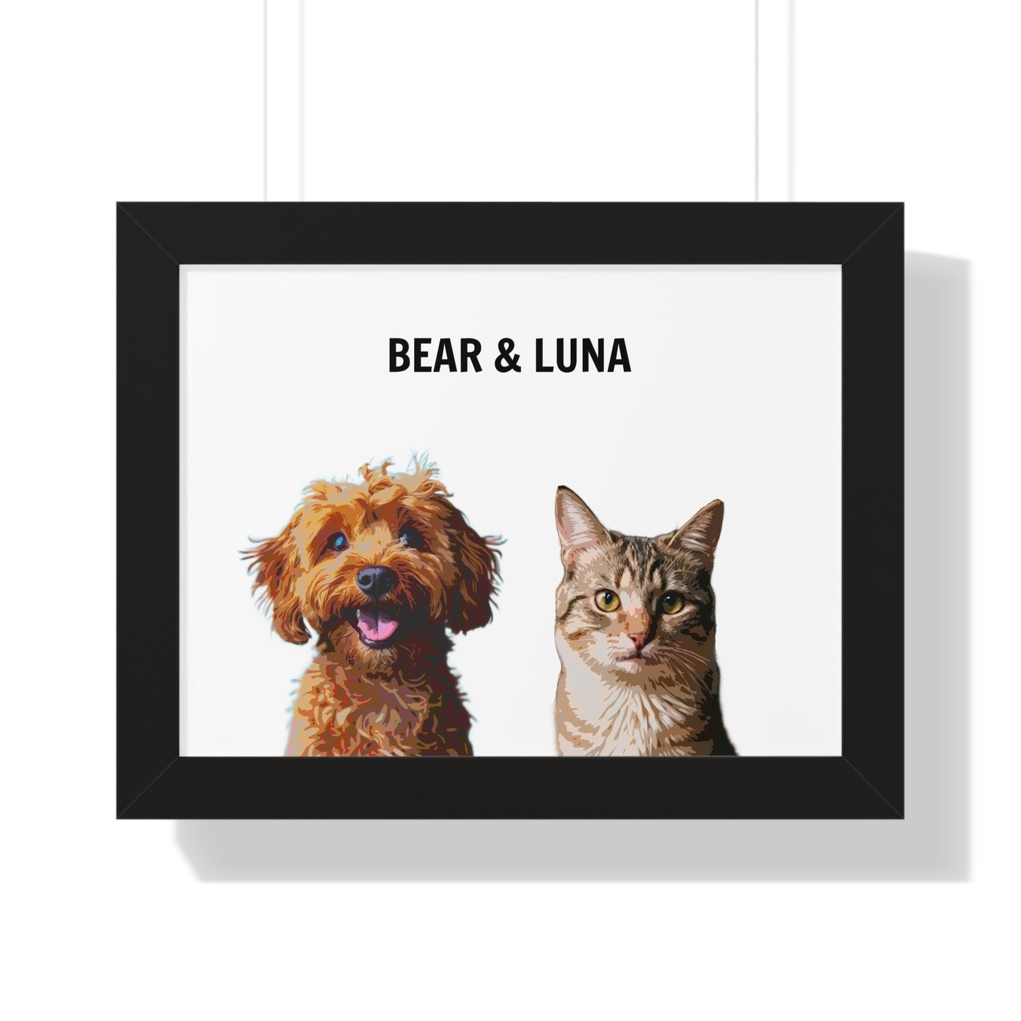 Custom Personalizable Pet Framed Horizontal Poster