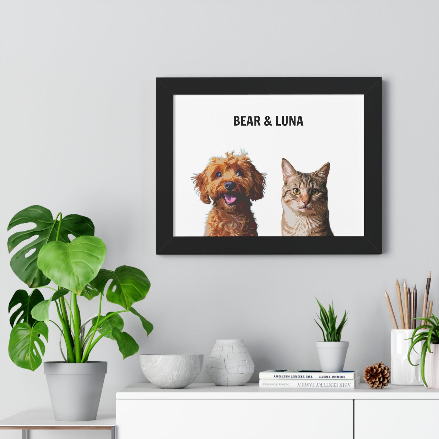 Custom Personalizable Pet Framed Horizontal Poster