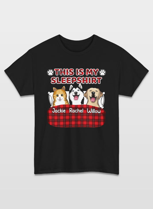 This Is My Sleepshirt Cartoon Pets Personalizable Custom Unisex T-Shirt